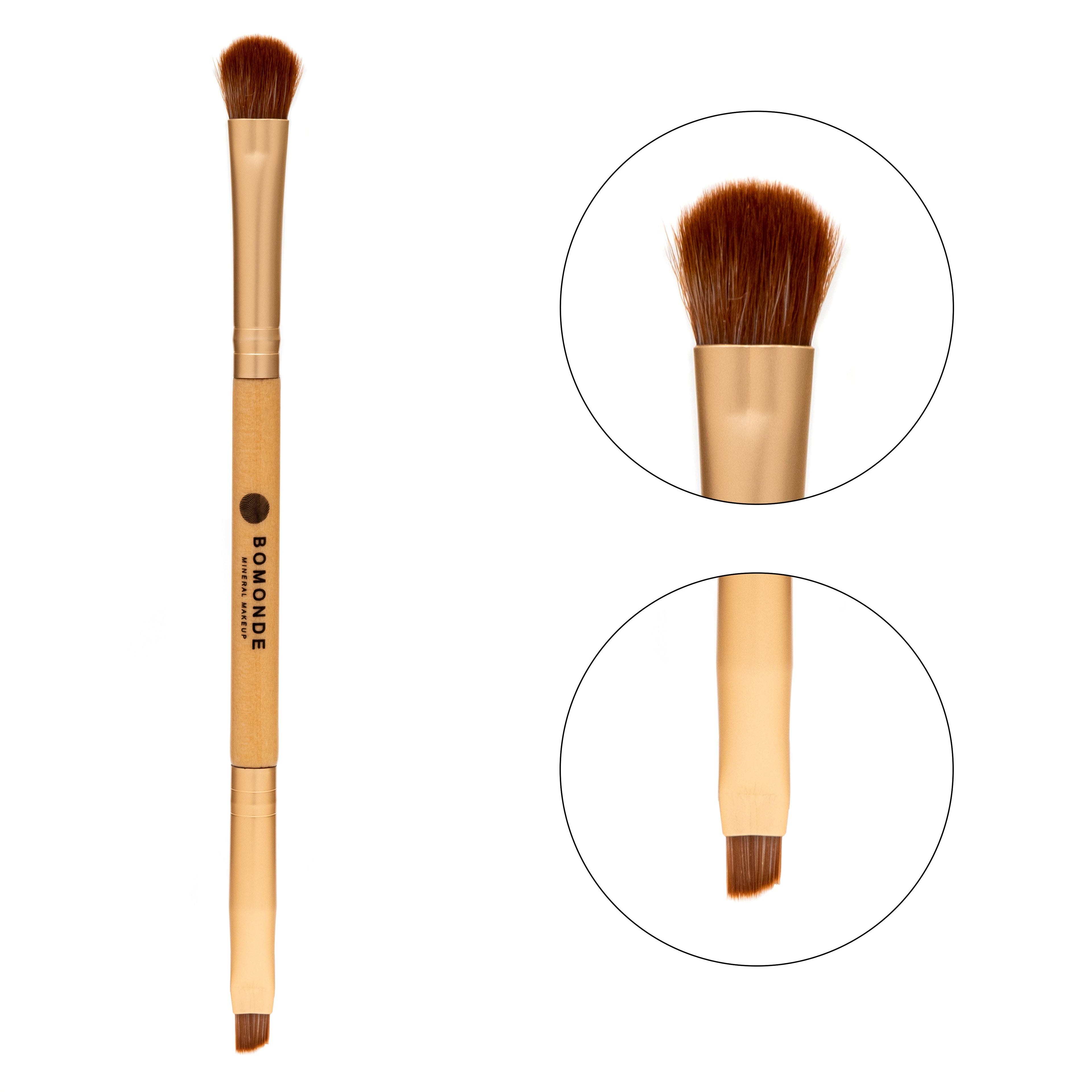 Vegan Dual Eyeliner & Shadow Brush | Precision & Blending Tool in Eco Hessian Bag-0